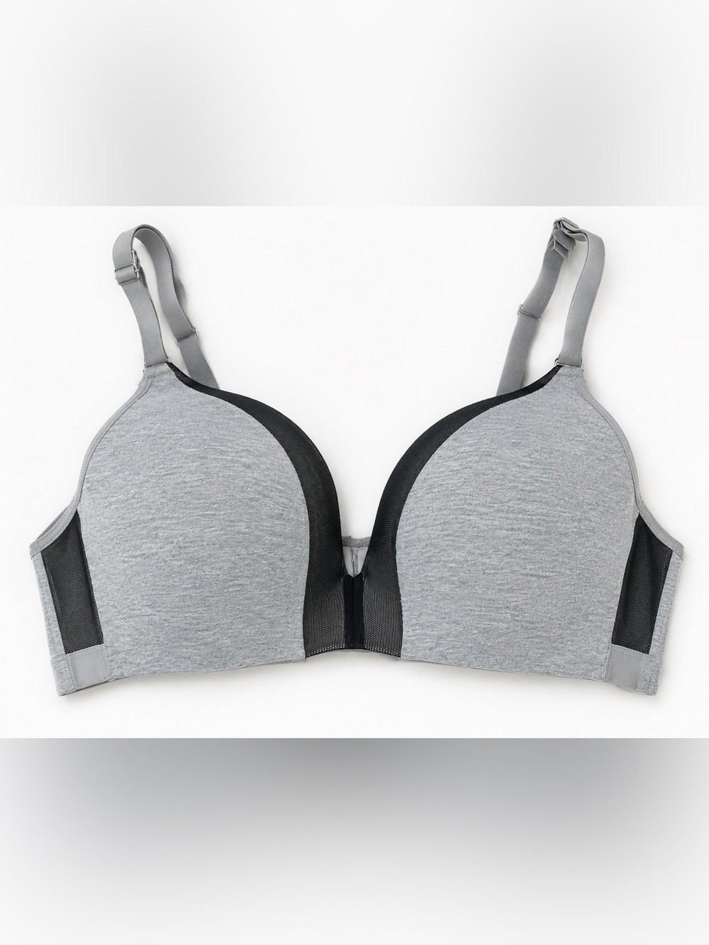 LIVELY Gray Black Wireless Molded Cup Bra 34DD NWOT